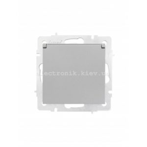 742-3588-123B VESNA Розетка із заземленням з кришкою ПБТ сіра