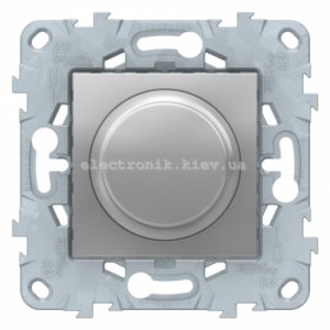 Диммер поворотно-натискний, 200Вт LED універсальний, Алюміній, серія Unica New