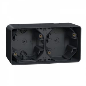 Двомісний бокс для поверхневого монтажу IP55, чорний Mureva Styl Schneider Electric MUR37914