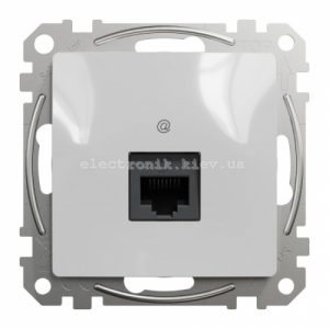 Інформаційна одинарна Розетка RJ45 CAT5E UTP колір алюмінію Sedna Design