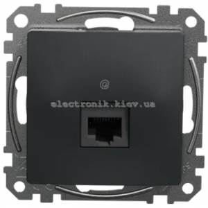 Інформаційна одинарна Розетка RJ45 CAT5E UTP колір графіт матовий Sedna Design