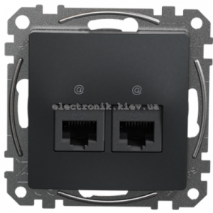 Інформаційна подвійна Розетка RJ45 CAT5E UTP колір графіт матовий Sedna Design