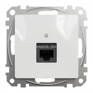 Інформаційна Розетка одинарна RJ45 CAT5E UTP колір білий Sedna Design