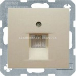 Комп'ютерна розетка RJ45 6кат UTP одинарна Hager-Berker S1 Бежевий глянсовий