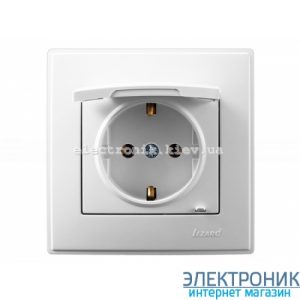LESYA БІЛИЙ Розетка із заземленням кришкою