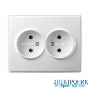 LESYA БІЛИЙ Розетка подвійна без заземлення