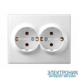 LESYA БІЛИЙ Розетка подвійна із заземленням