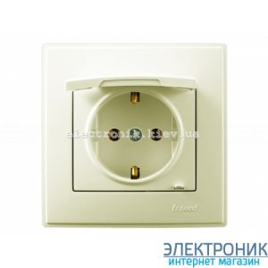 LESYA КРЕМ Розетка із заземленням кришкою