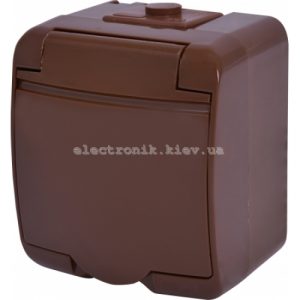 Накладна розетка, коричневий, IP 54 Hermetics ETI