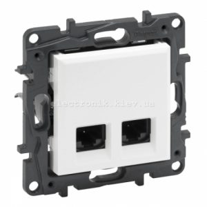 NILOE STEP Розетка інформаційна 2XRJ45 CAT5e UTP, колір білий