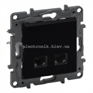 NILOE STEP Розетка інформаційна 2XRJ45 CAT6 FTP, колір Чорний