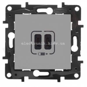 NILOE STEP Розетка USB Тип С+C 15 Вт 5 В, колір Алюміній