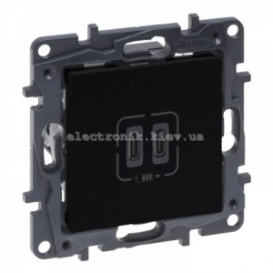 NILOE STEP Розетка USB Тип С+C 15 Вт 5 В, колір Чорний