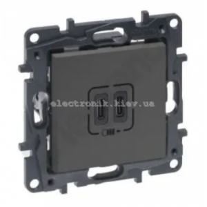 NILOE STEP Розетка USB Тип С+C 15 Вт 5 В, колір Сталь