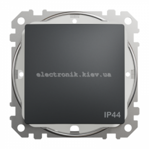Одноклавішний Перемикач прохідний IP44 колір графіт матовий Sedna Design