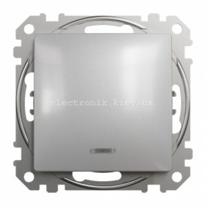 Перемикач перехресний з підсвічуванням колір алюмінію Sedna Design