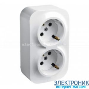 Подвійна розетка із заземленнямм, зовнішня, біла - Legrand Forix