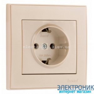 RAIN Розетка із заземленням крем