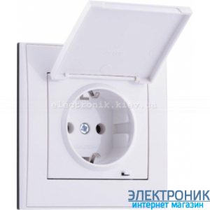 RAIN Розетка із заземленням та кришкою біла