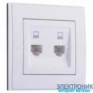 RAIN Розетка комп'ютерна подвійна біла