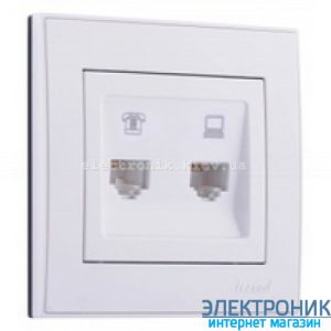 RAIN Розетка комп'ютерна + телефон біла
