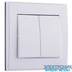 RAIN Вимикач подвійний білий