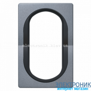 Рамка 1-на для 2-ної розетки Aling-Conel EON, античне срібло-чорний