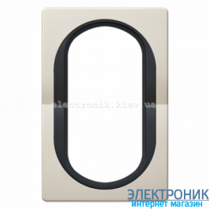 Рамка 1-на для 2-ної розетки Aling-Conel EON, беж-чорний