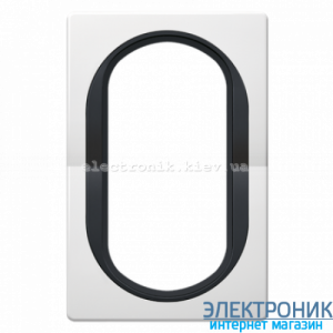 Рамка 1-на для 2-ної розетки Aling-Conel EON, білий-чорний