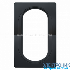 Рамка 1-на для 2-ної розетки Aling-Conel EON, чорний глянцевий-чорний