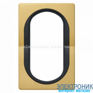 Рамка 1-на для 2-ної розетки Aling-Conel EON, золото-чорний