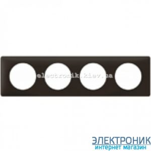 Рамка 4-постова Legrand Celiane, прямокутна, 303х82мм (чорна перкаль)