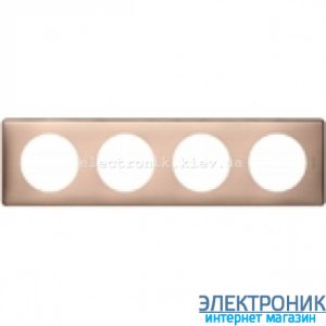 Рамка 4-постова Legrand Celiane, прямокутна, 303х82мм (мідь)
