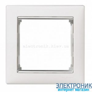 Рамка однопостова Legrand Valena (білий/срібний штрих)