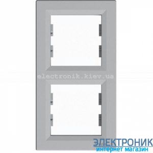 Рамка Schneider (Шнайдер) Asfora Plus 2-постова вертикальна алюміній