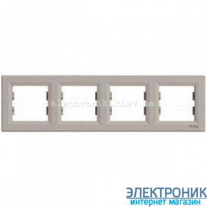 Рамка Schneider (Шнайдер) Asfora Plus 4-постова горизонтальна бронза