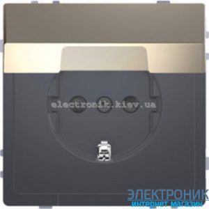 Розетка 1-а електрична, із заземленнямм, кришкою IР44, вологозахищена, колір Нікель, Schneider Merten D-Life
