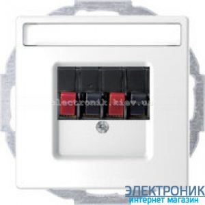 Розетка аудіо для колонок 2-а, колір Білий лотос, Schneider Merten D-Life