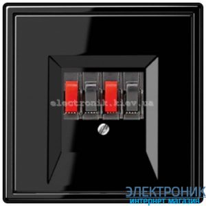 Розетка аудіо подвійна JUNG LS990 чорний глянець