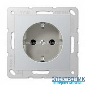 Розетка електрична із заземленнямм 16А Eco Profi Алюміній