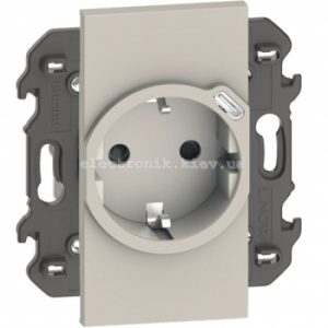 Розетка електрична з USB зарядкою 2R+З/USB тип C ~250В 16А/=5В 1.5А автоматичні клеми 2 модулі. Колір Пісочний. Bticino серія Living Now.