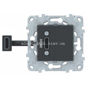 Розетка HDMI, Графіт, серія Unica New