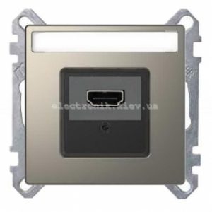 Розетка HDMI, колір Нікель, Schneider Merten D-Life