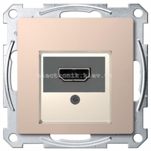 Розетка HDMI, колір Шампань, Schneider Merten D-Life