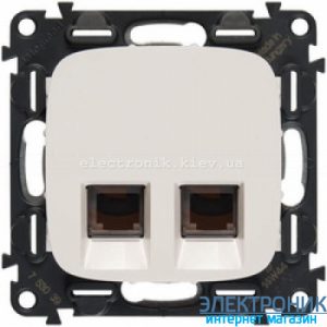 Розетка інтернет подвійна RJ45, кат. 5e UTP, Legrand Valena Allure (біла)