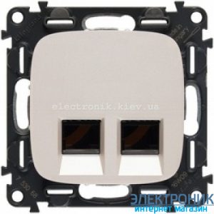 Розетка інтернет подвійна RJ45, кат. 5e UTP, Legrand Valena Allure (перли)