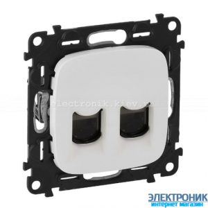 Розетка інтернет подвійна RJ45, кат. 6 UTP, Legrand Valena Allure (біла)