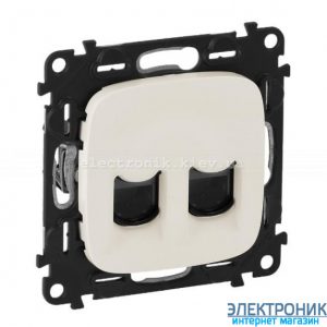 Розетка інтернет подвійна RJ45, кат. 6 UTP, Legrand Valena Allure (перли)