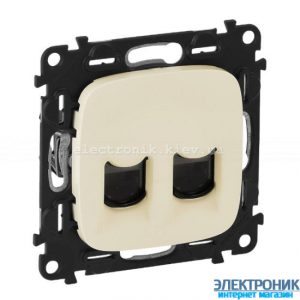 Розетка інтернет подвійна RJ45, кат. 6 UTP, Legrand Valena Allure (слонова кістка)