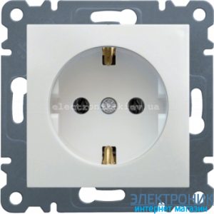 Розетка із заземленнямм Hager Lumina2 біла